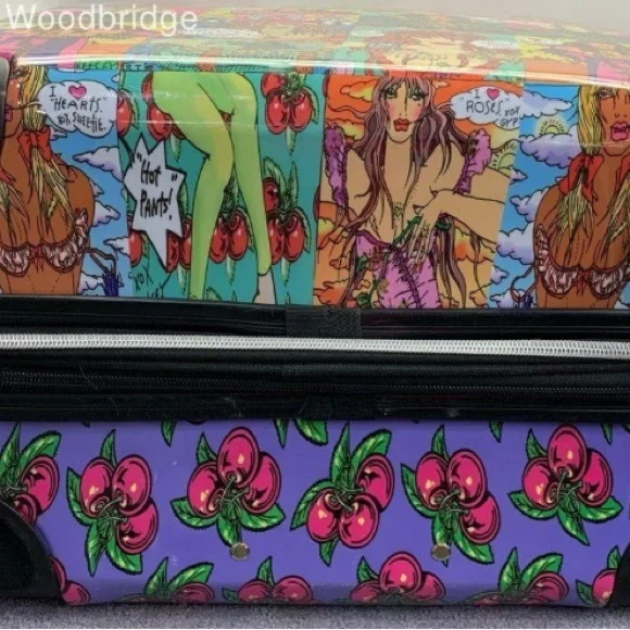 Colorful Betsey Johnson Comic and cherries suitcase. - Picture 4 of 5